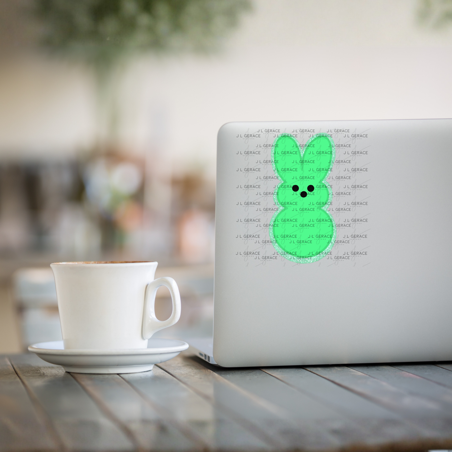 Green Glitter Bunny Peep Easter Clipart Sublimation PNG