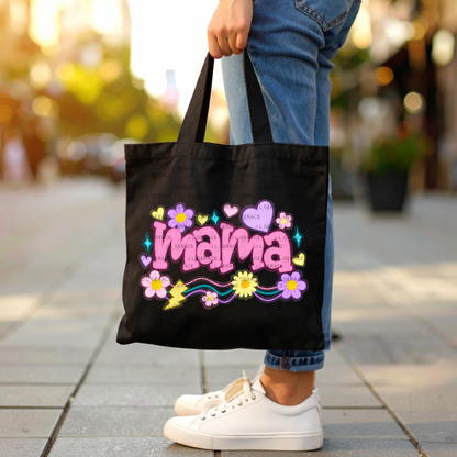Mama Retro Floral Lightning PNG Design