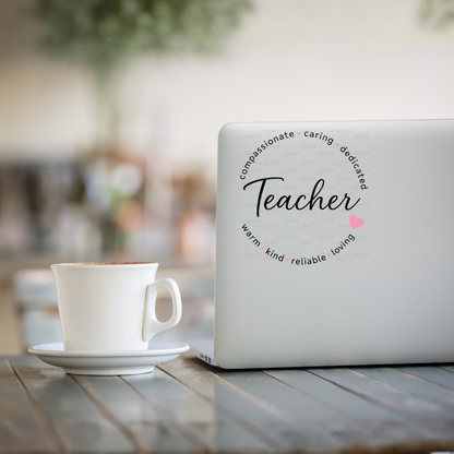 Compassionate Caring Dedicated Teacher PNG Bundle (2 Colors)