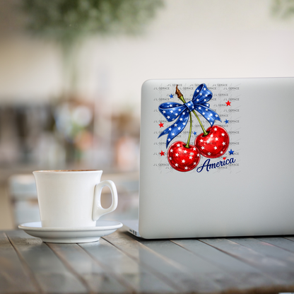 America Cherries Star Bow PNG