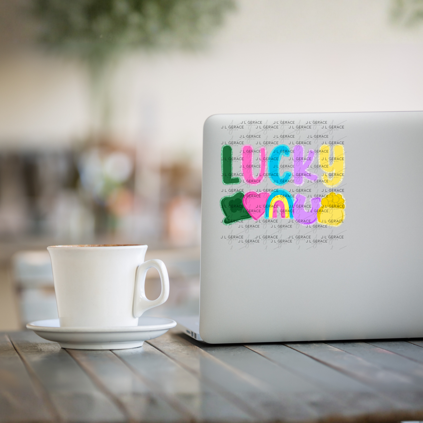 Lucky with charms - Solid Glitter Outline PNG