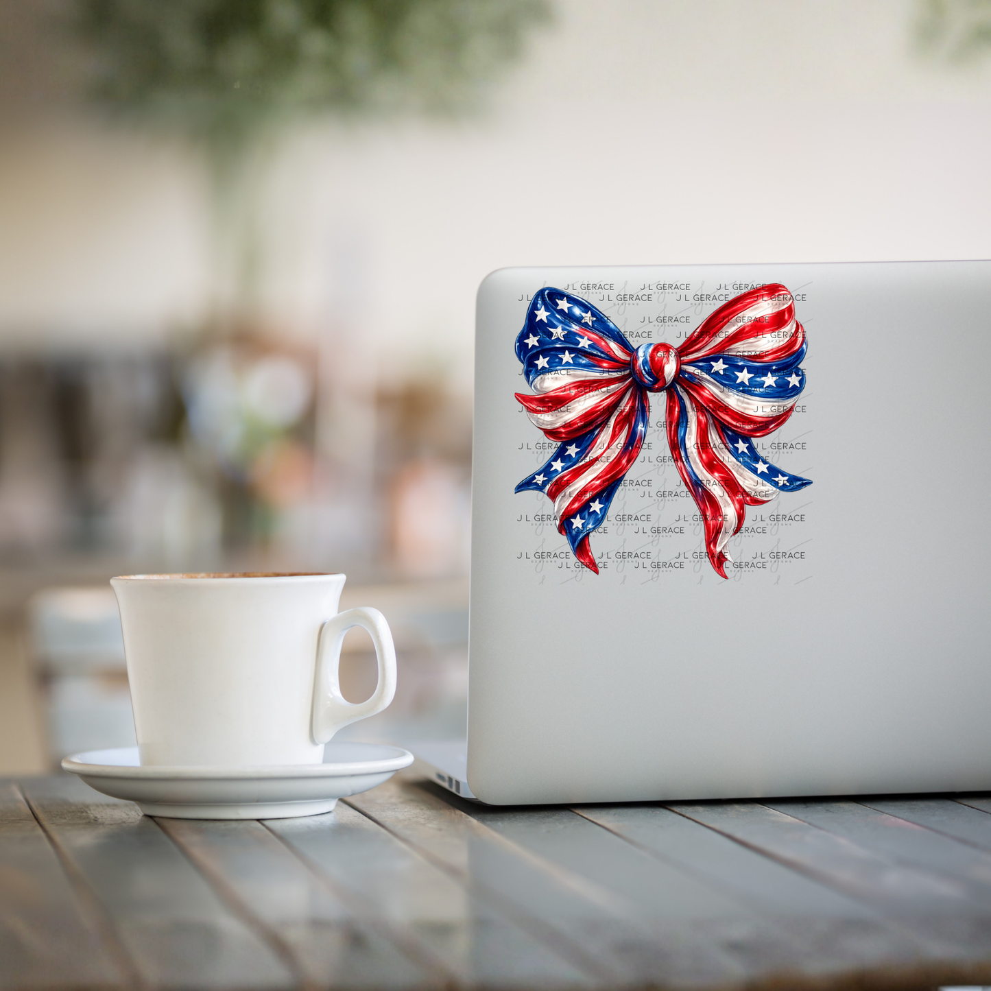 America Flag Bow Patriotic PNG Design