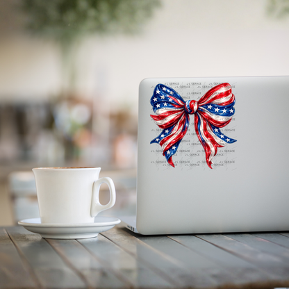America Flag Bow Patriotic PNG Design