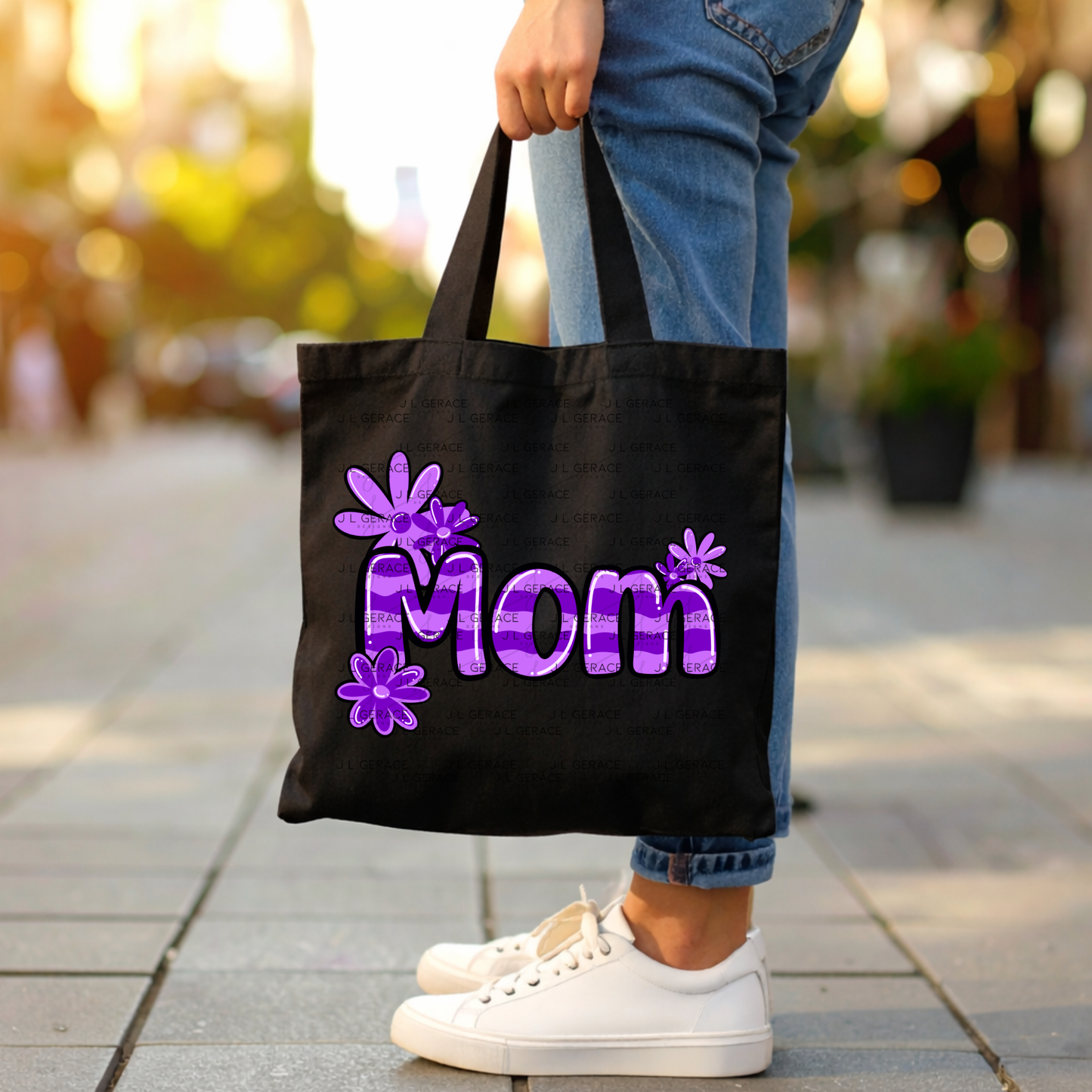 Mom Daisy Floral Purple PNG Design