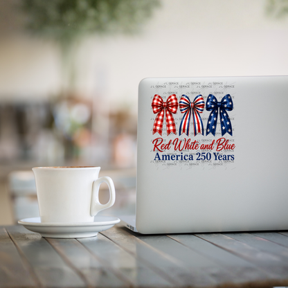 Red White and Blue America 250 Years PNG Design