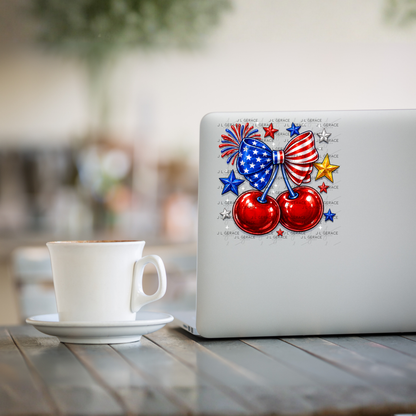 Patriotic Cherry Bow PNG