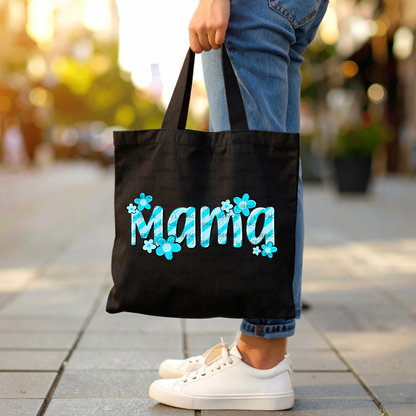 Mama Daisy Floral Blue PNG Design