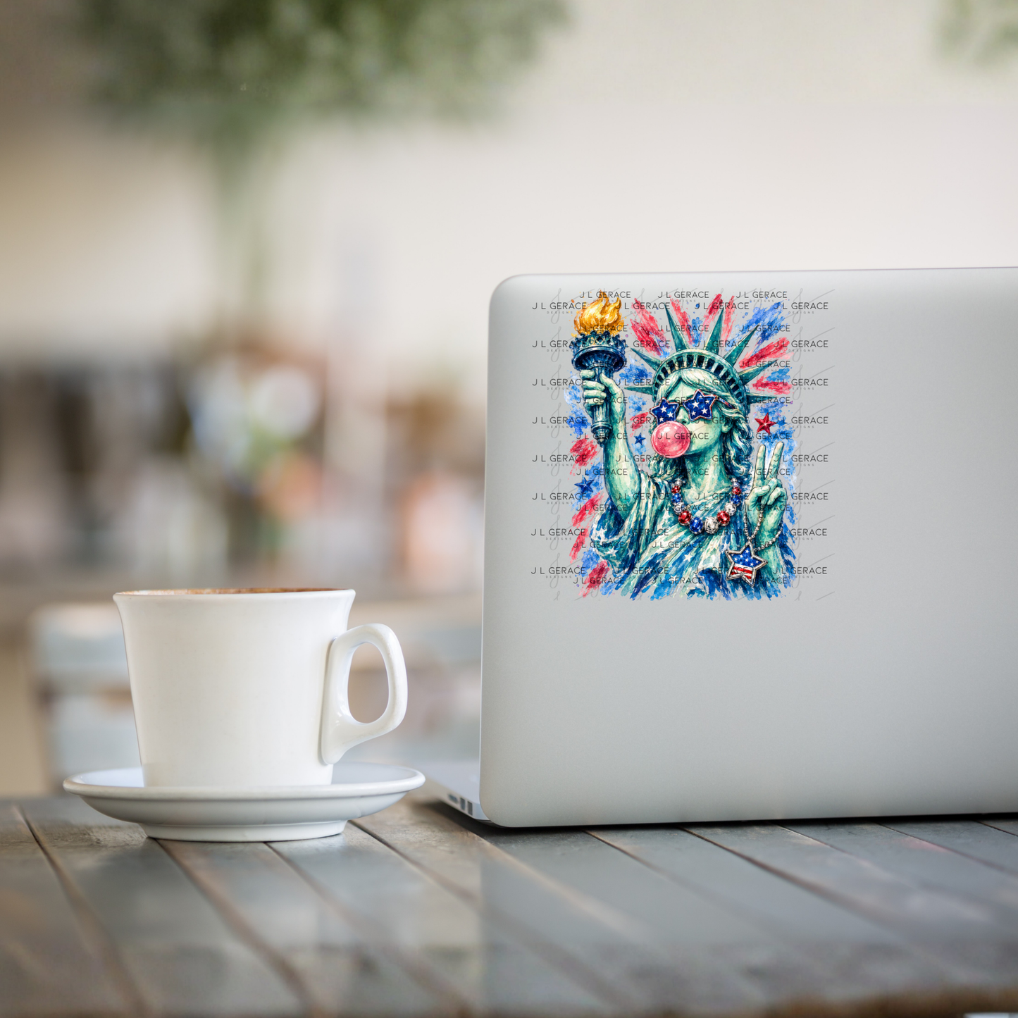 Liberty Statue Bubblegum Patriotic PNG Design