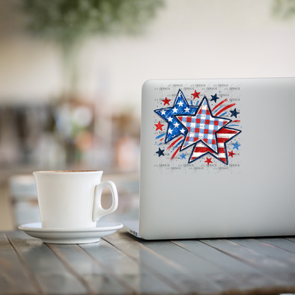 Patriotic Watercolor Stars PNG Design