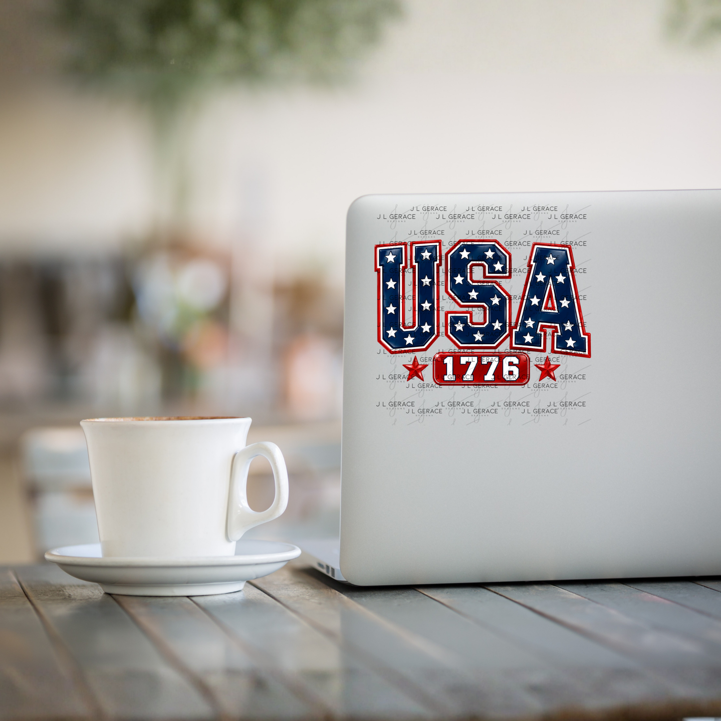 USA 1776 Glossy Patriotic PNG Design