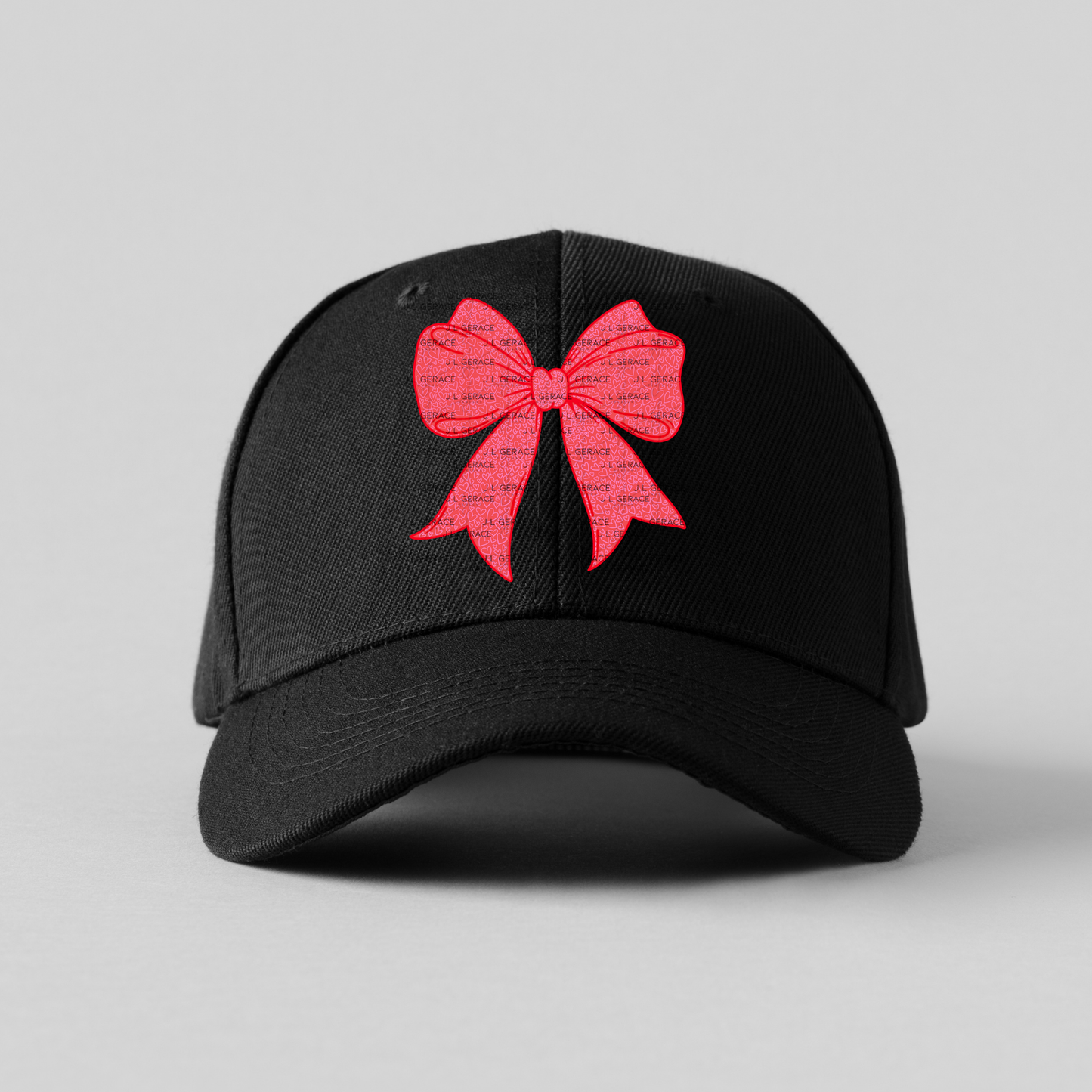 Red Heart Pattern Ribbon Bow PNG Clipart – Valentine Bow Digital Download