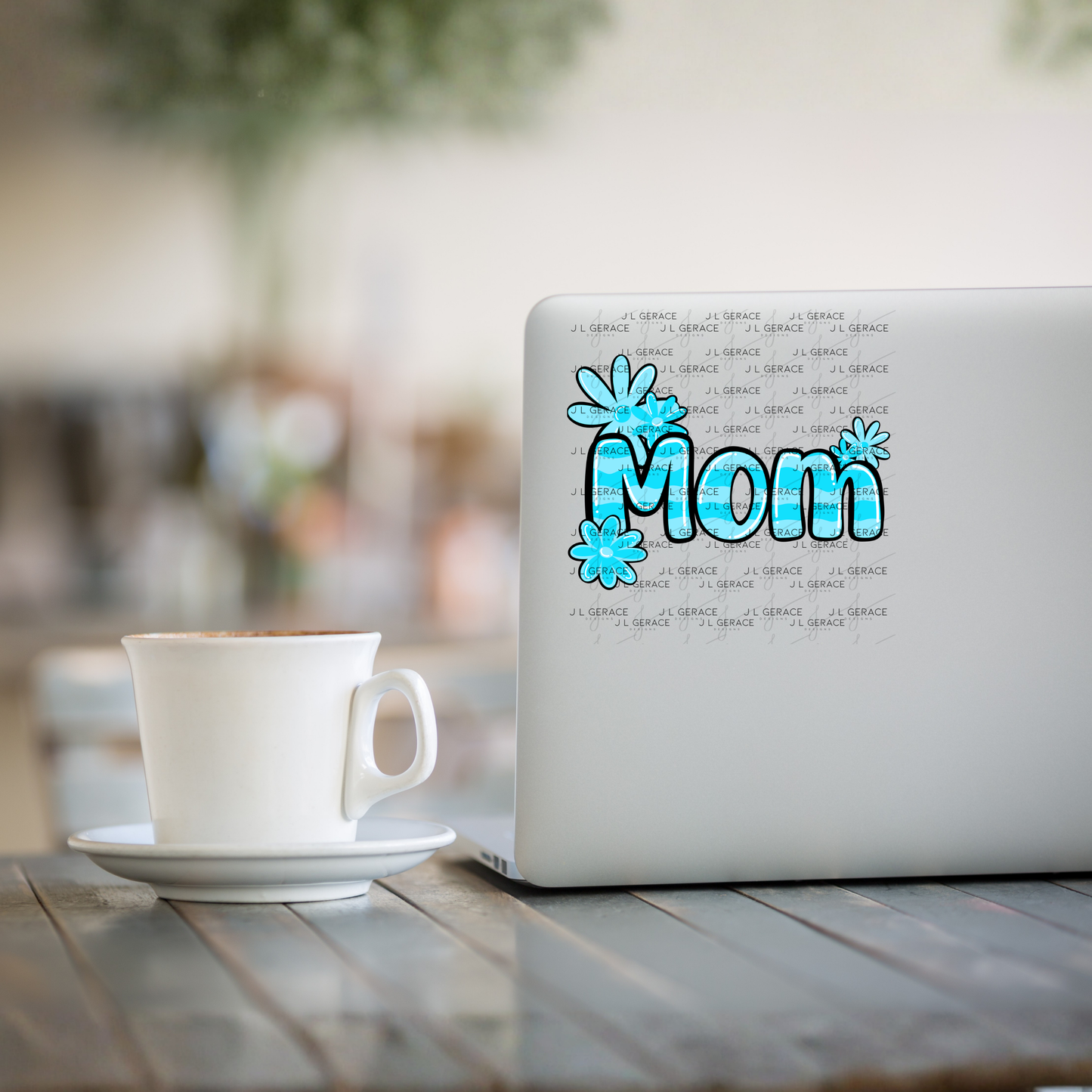 Mom Daisy Floral Blue PNG Design