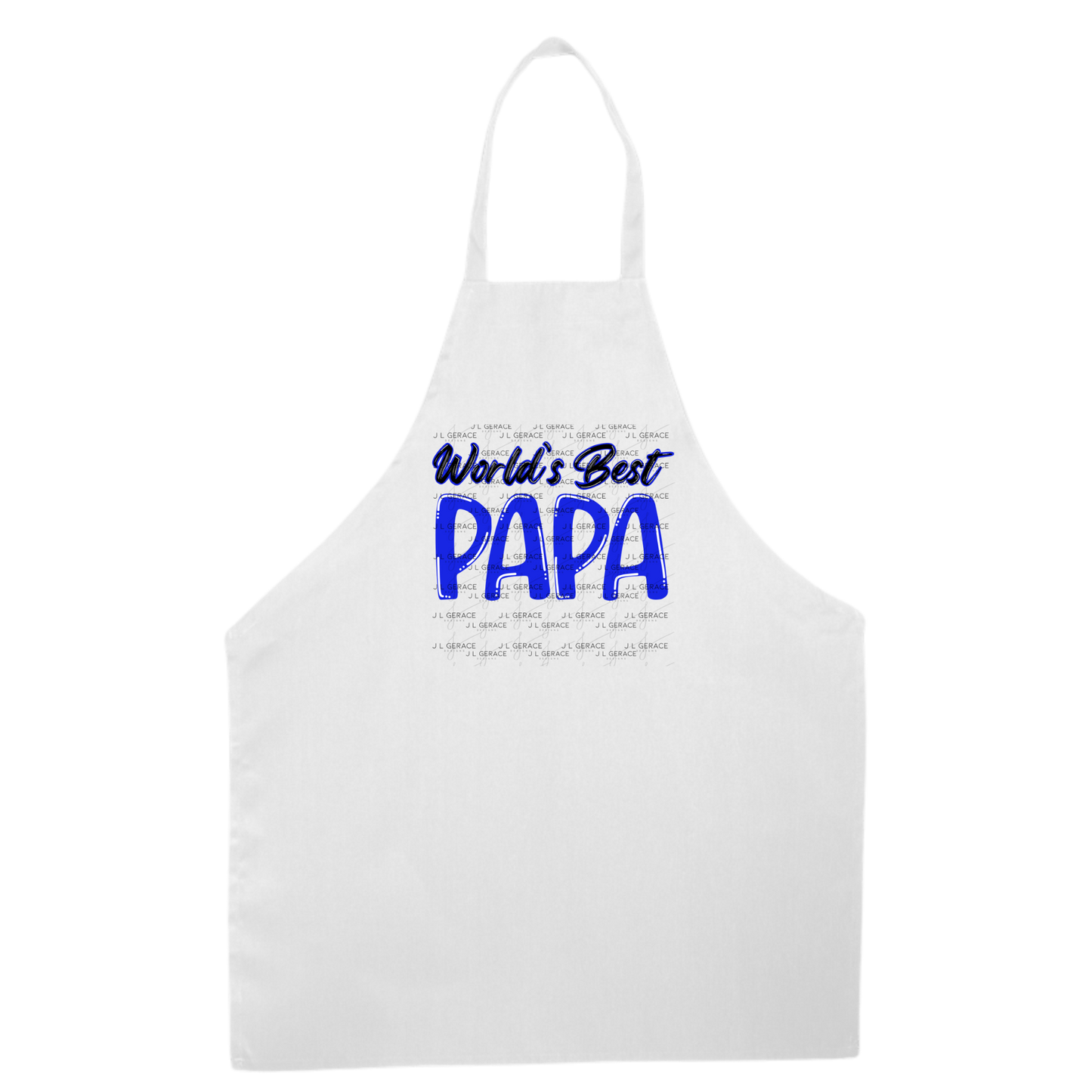 World’s Best Papa PNG – Blue Glossy Typography Design