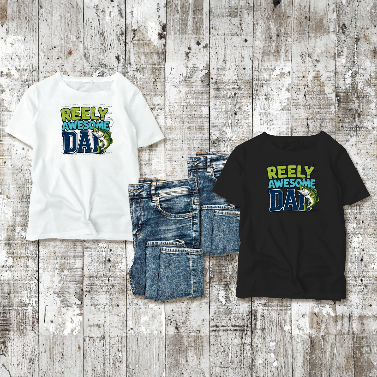 Reely Awesome Dad PNG – Bass Fishing Sublimation Design