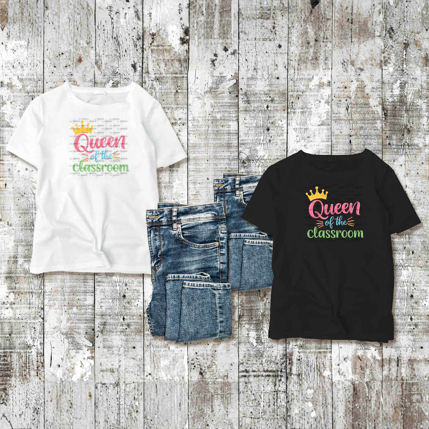 Queen of the Classroom Teacher Colorful PNG
