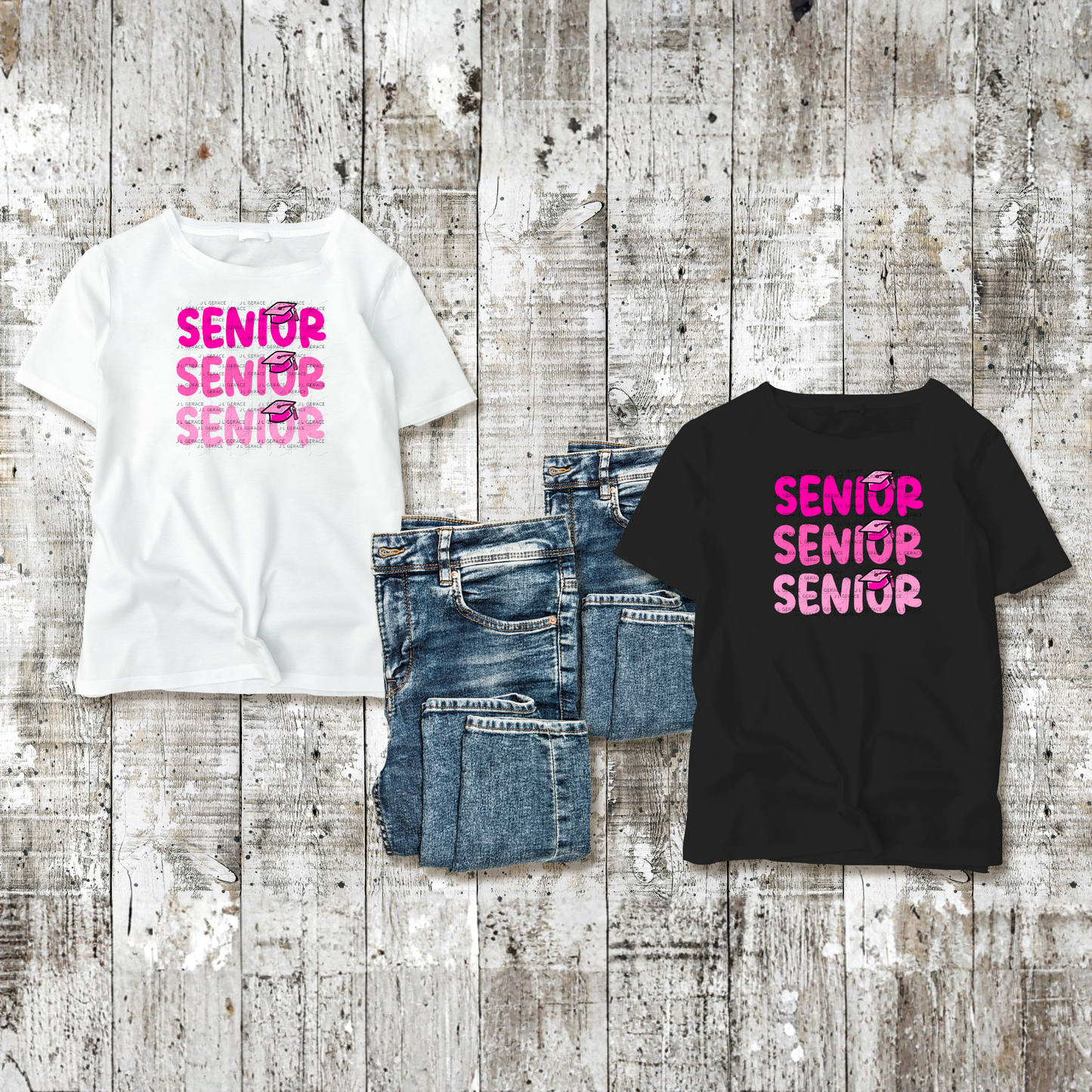 Senior PNG – Pink Graduation Cap Lettering Design