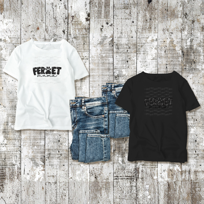 Ferret PNG – Black Paw Print Word Design for Pet Lovers