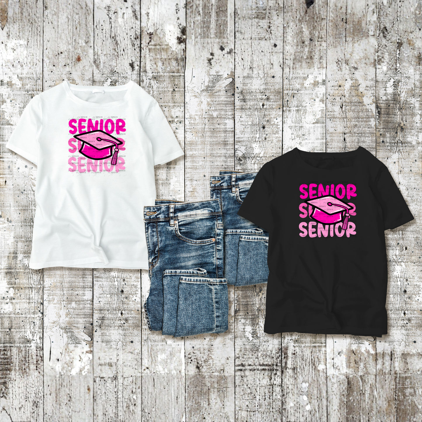 Senior PNG – Pink Graduation Cap Lettering Design