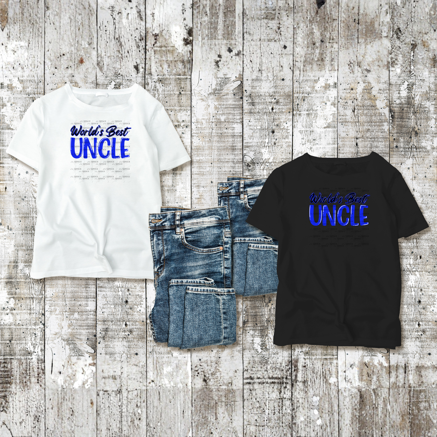 World’s Best Uncle PNG – Blue Glossy Typography Quote Design