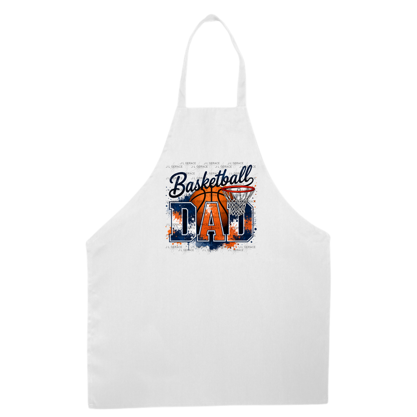 Basketball Dad PNG – Blue Orange Paint Splatter Design with Hoop and Ball