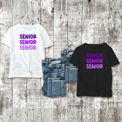 Senior PNG – Purple Gradient Graduation Lettering Design