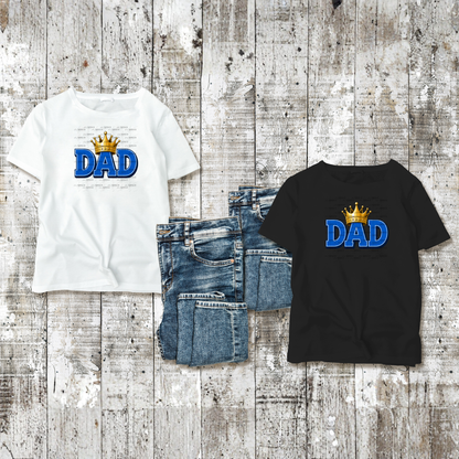 Dad PNG – Blue King Crown Typography Sublimation Design