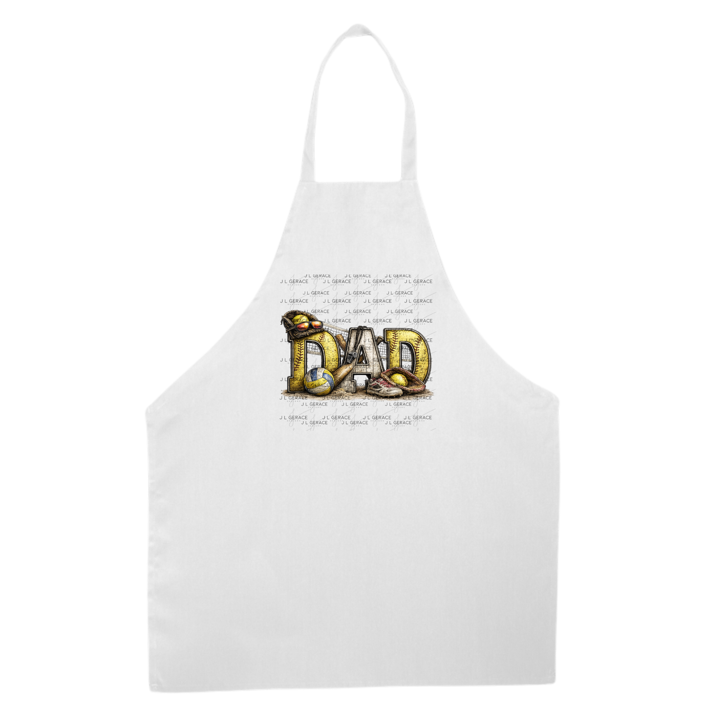 Dad PNG – Softball Multi-Sport Design with Bat Glove Volleyball and Gear