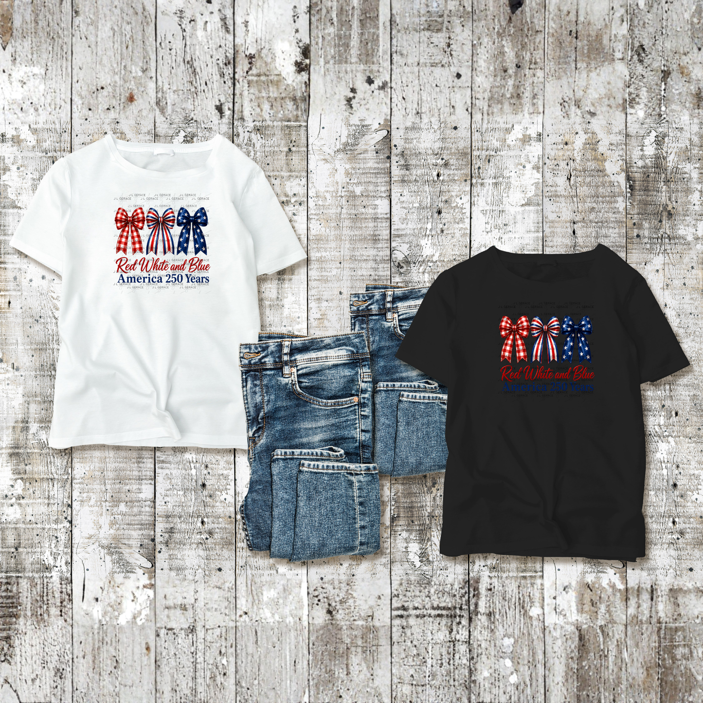 Red White and Blue America 250 Years PNG Design