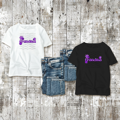 Grandma PNG – Purple Floral Name Sublimation Design