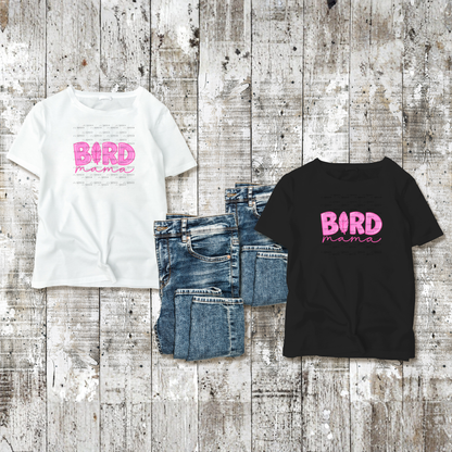 Bird Mama PNG – Pink Feather Design with Feather Letter