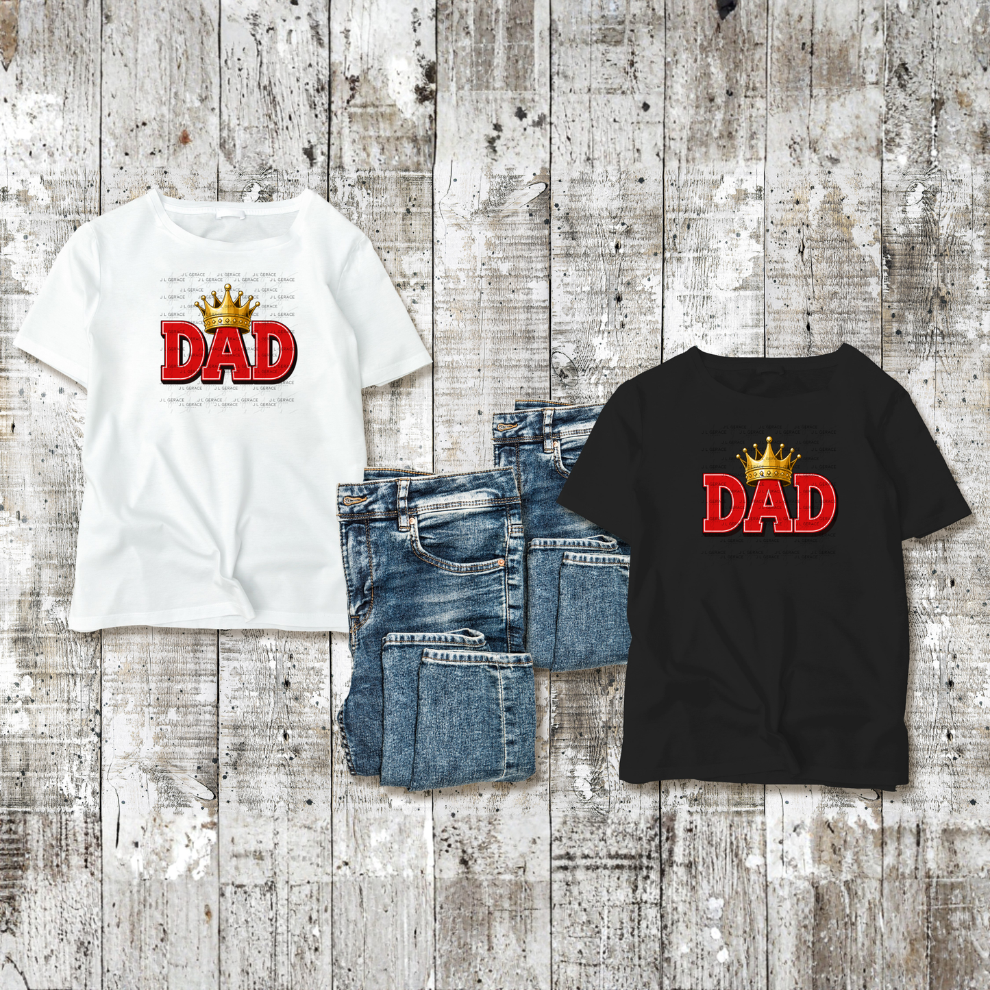 Dad PNG – Red King Crown Typography Sublimation Design
