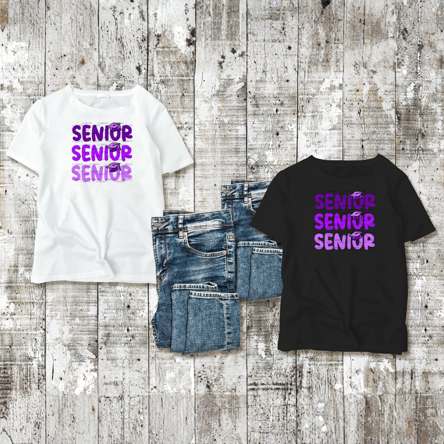 Senior PNG – Purple Graduation Cap Lettering Design