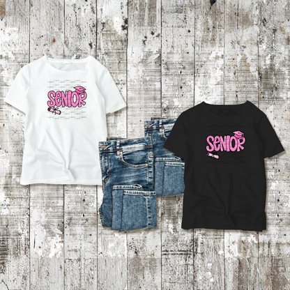 Senior PNG – Pink Pattern Graduation Sublimation Design