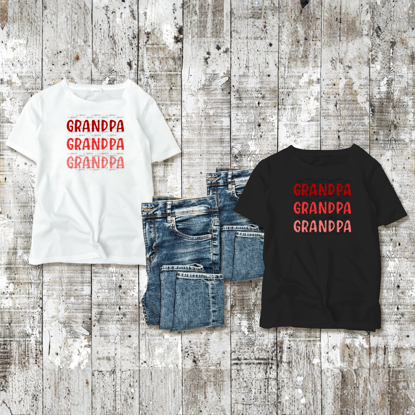 Grandpa PNG – Red Gradient Typography Sublimation Design