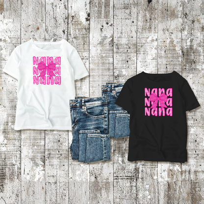 Nana Bow PNG – Pink Coquette Style Sublimation Design