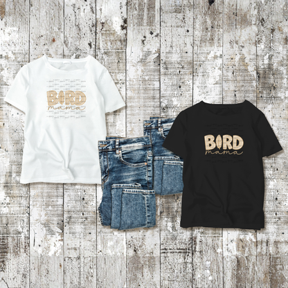Bird Mama PNG – Neutral Tan Feather Design with Feather Letter