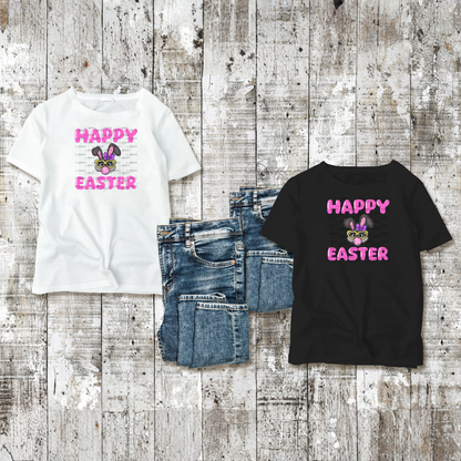 Happy Easter Bunny Bubblegum Rainbow Glitter Clipart Sublimation PNG