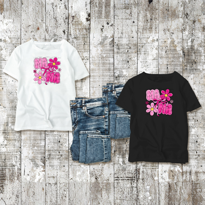Mama Floral Bow Pink PNG Design