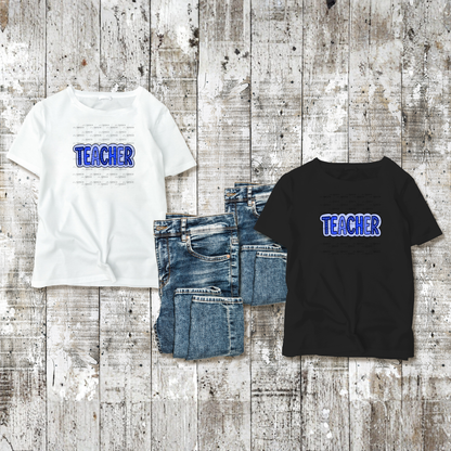 Teacher Dot Lettering Blue PNG Digital Download
