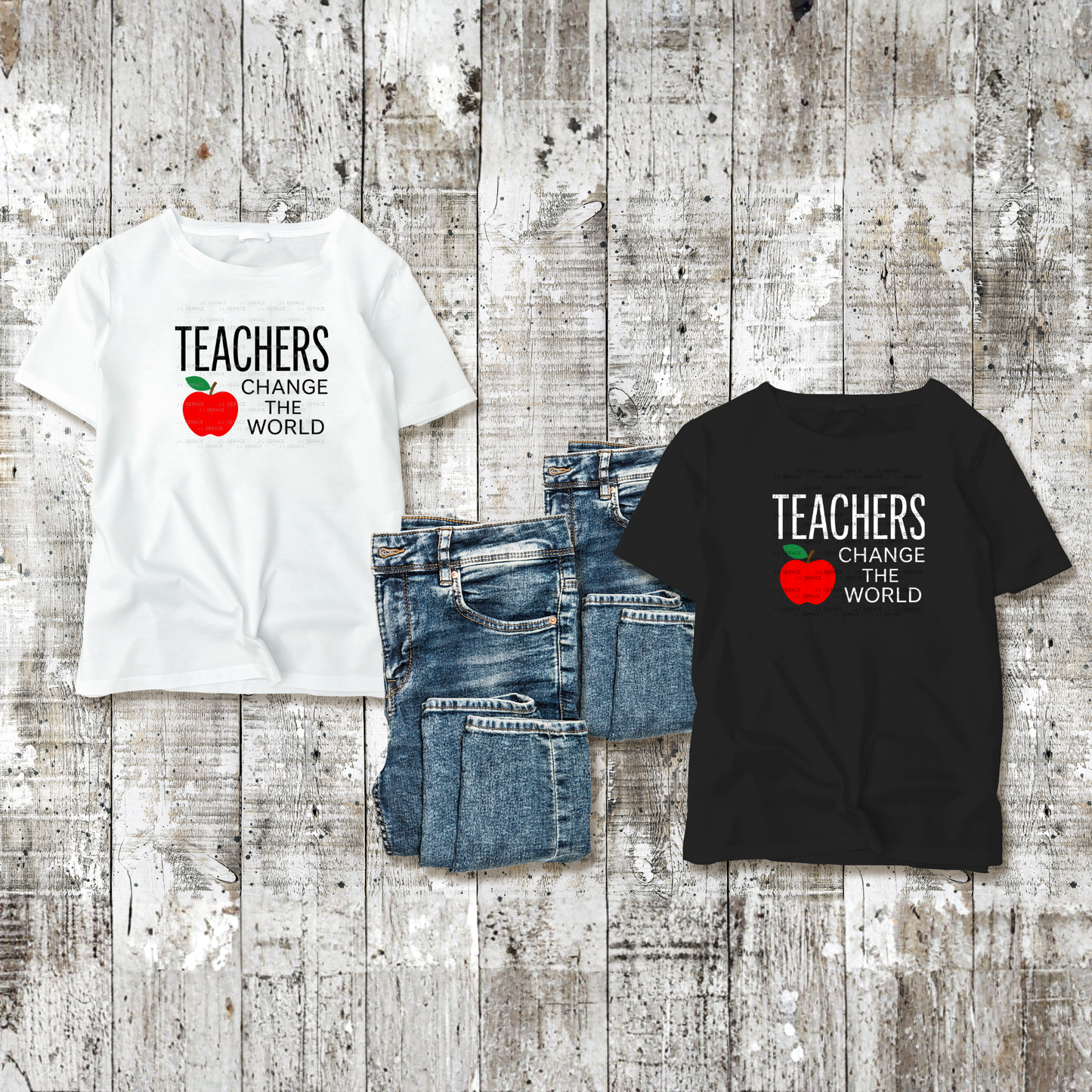Teachers Change The World Apple PNG Digital Download