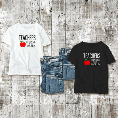 Teachers Change The World Apple PNG Digital Download
