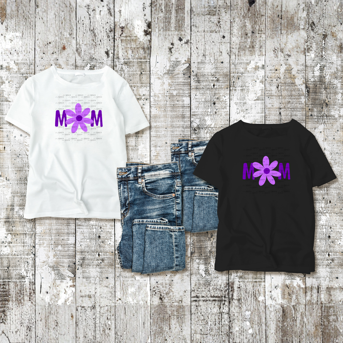 Mom Flower PNG Clipart Sublimation PNG Mothers Day Purple Daisy Design