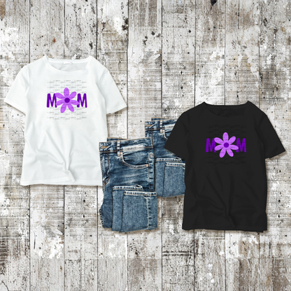 Mom Flower PNG Clipart Sublimation PNG Mothers Day Purple Daisy Design