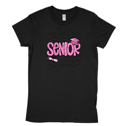 Senior PNG – Pink Pattern Graduation Sublimation Design