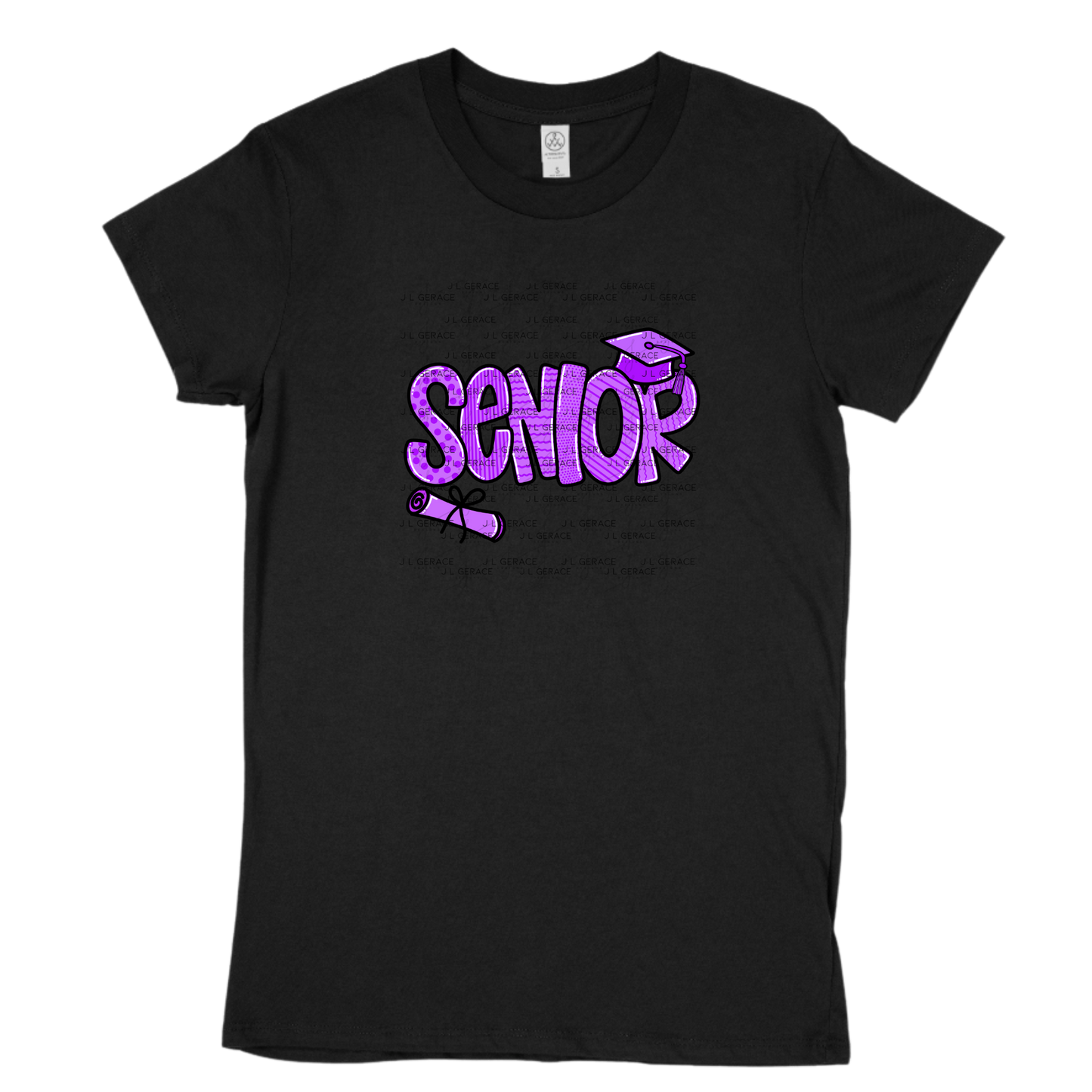 Senior PNG – Purple Pattern Graduation Sublimation Design