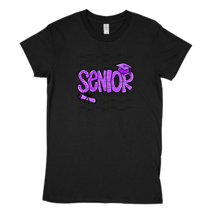 Senior PNG – Purple Pattern Graduation Sublimation Design