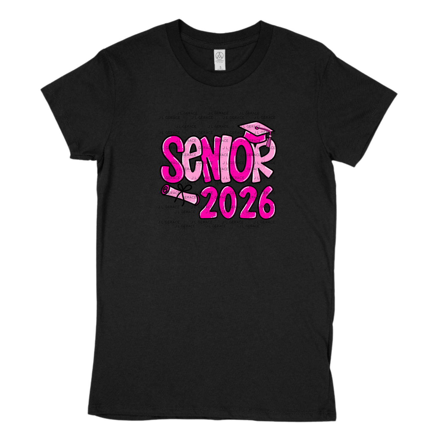 Senior 2026 PNG – Hot Pink Graduation Cap and Diploma Design