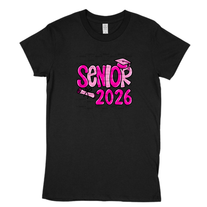 Senior 2026 PNG – Hot Pink Graduation Cap and Diploma Design