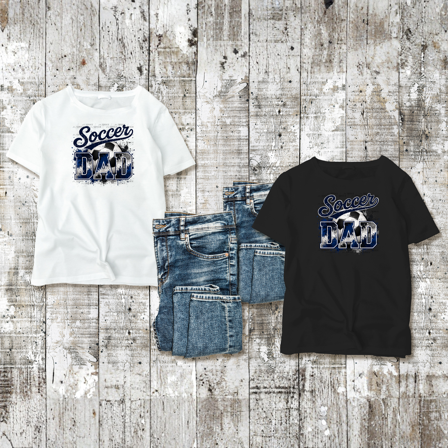 Soccer Dad PNG – Blue Black Paint Splatter Sports Design with Soccer Ball
