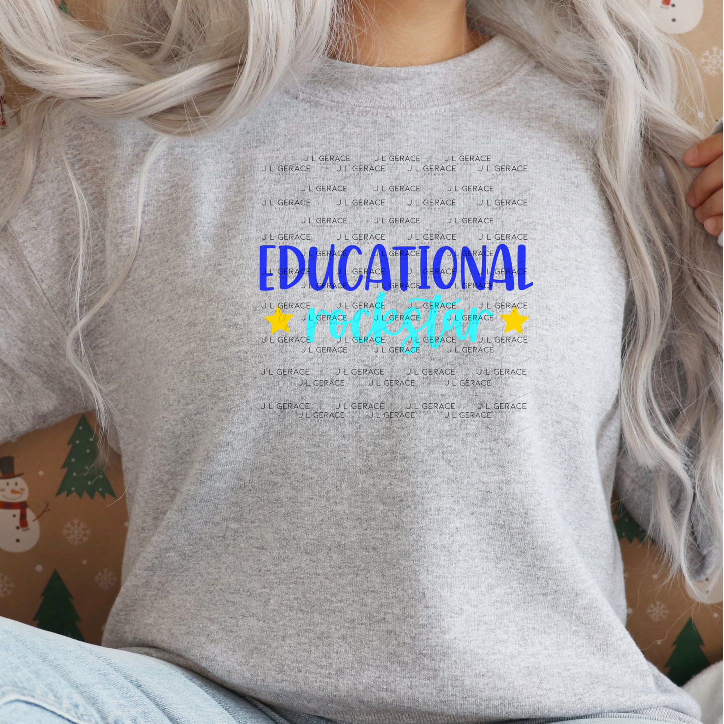 Educational Rockstar Teacher - Blue And Teal PNG Digital Download